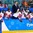 GANGNEUNG, SOUTH KOREA - FEBRUARY 19: Team Canada celebrates after scoring a first period goal on Team Olympic Athletes from Russia during semifinal round action at the PyeongChang 2018 Olympic Winter Games. (Photo by Matt Zambonin/HHOF-IIHF Images)


